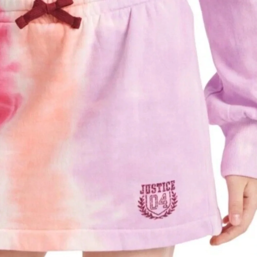 Justice Pink and‎ Purple Tie-Dye Skirt